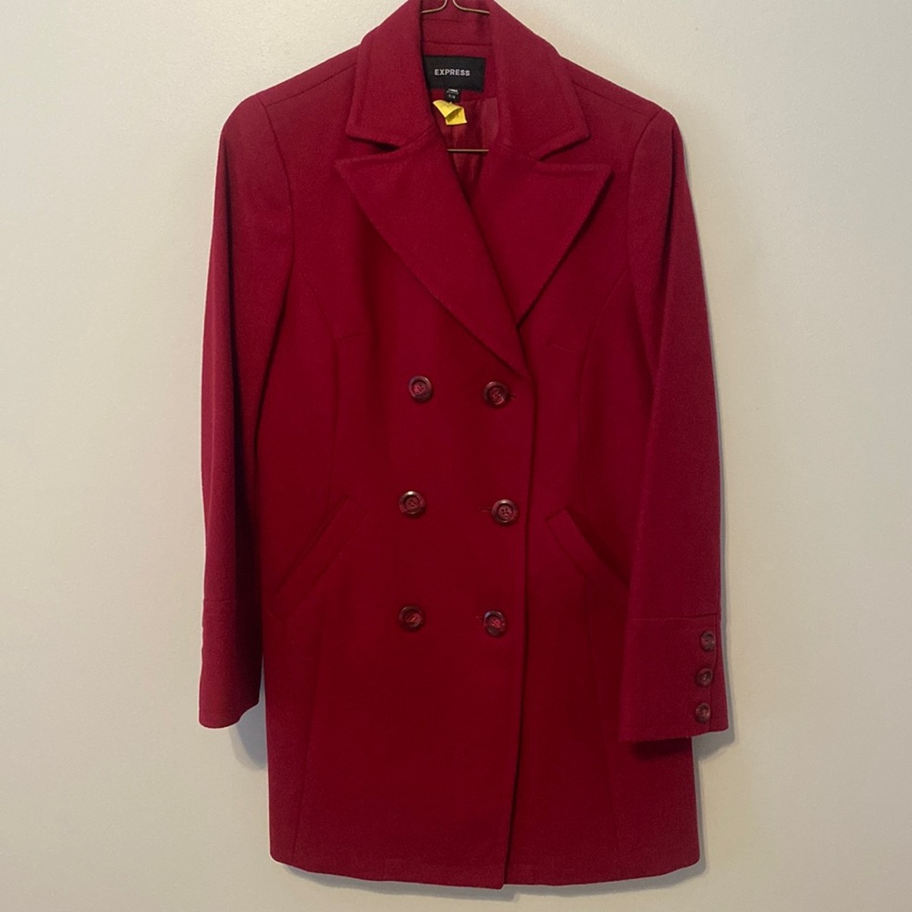 Dark Red Classic Pea Coat